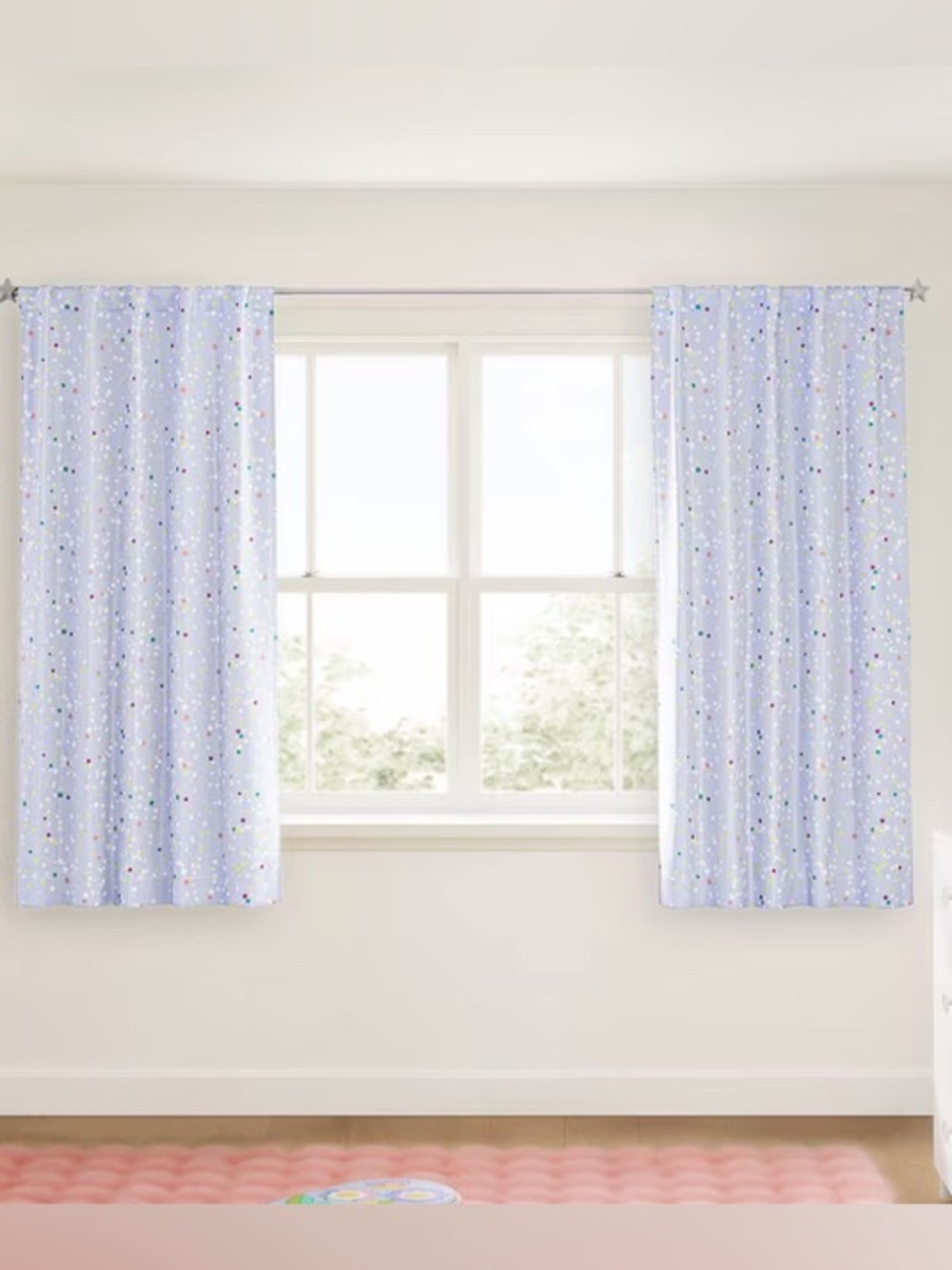 Mainstays Glow In The Dark Stars Curtain Panel Black Out Set 39" X 86inch